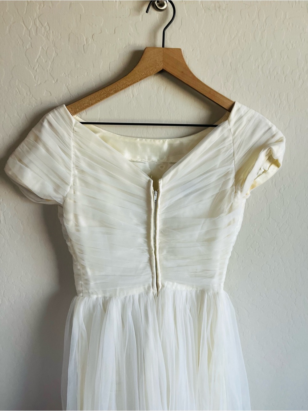 VTG 50s Emma Domb Ivory Tulle Bridal Whimsy Fairy Wedding Coquette Garden - Picture 7 of 8
